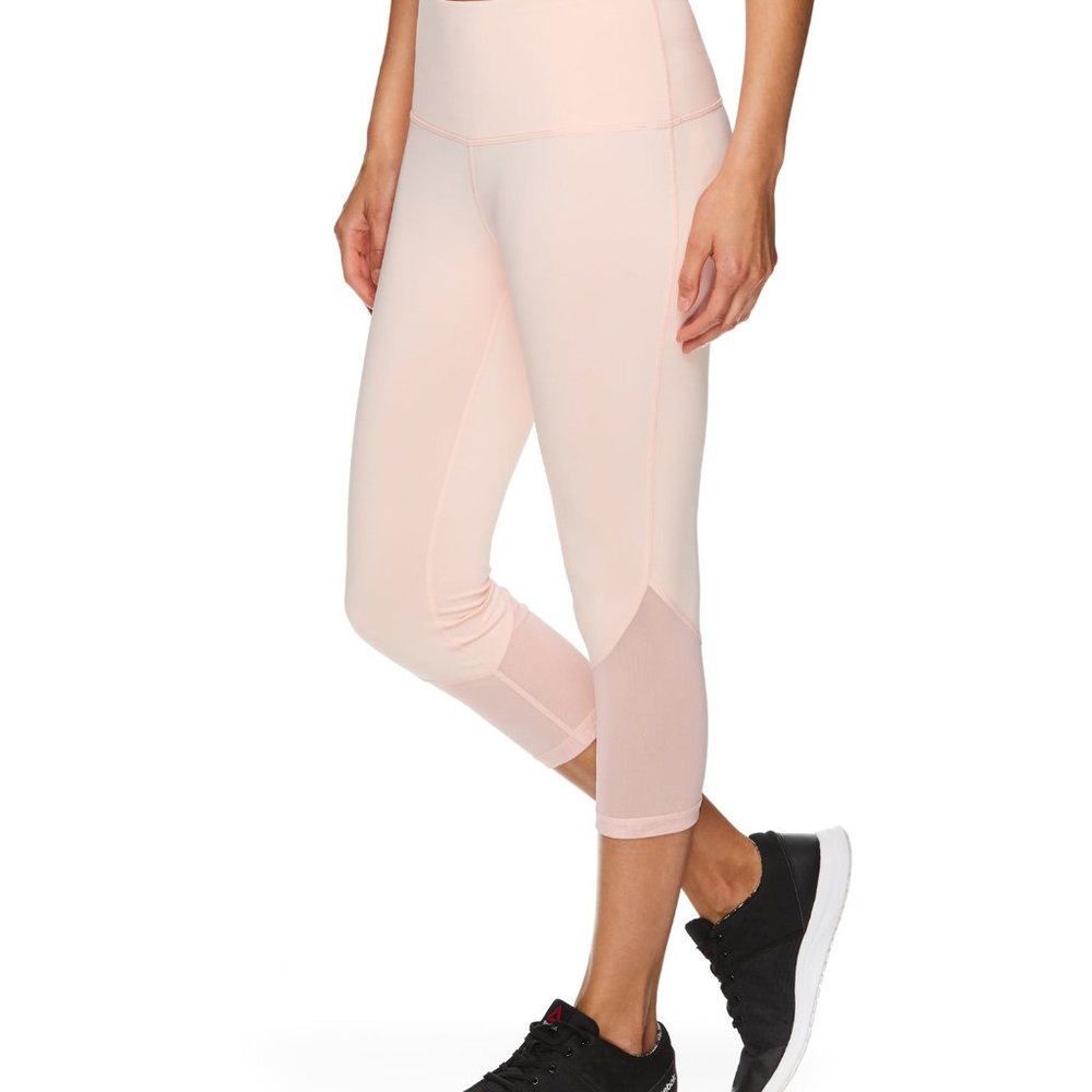 Reebok Women's Align High Rise Capri Leggings Impatiens Pink M